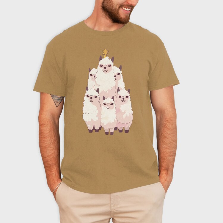 Llamas Christmas Tree, Tricou Barbati (Unisex)