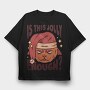Cool Anti Christmas Cat, Tricou Oversize Barbati (Unisex)