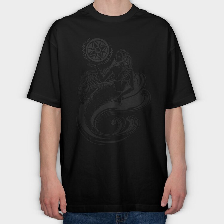 Mermaid Dark Art Nouveau 01, Tricou Oversize Barbati (Unisex)