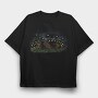 Dog On Flower Field Lying, Tricou Oversize Barbati (Unisex)