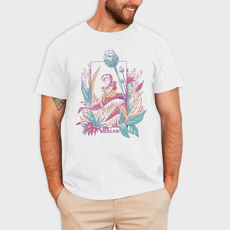 Cute Fantasy Fairy With Flowers Fairycore, Tricou Barbati (Unisex)