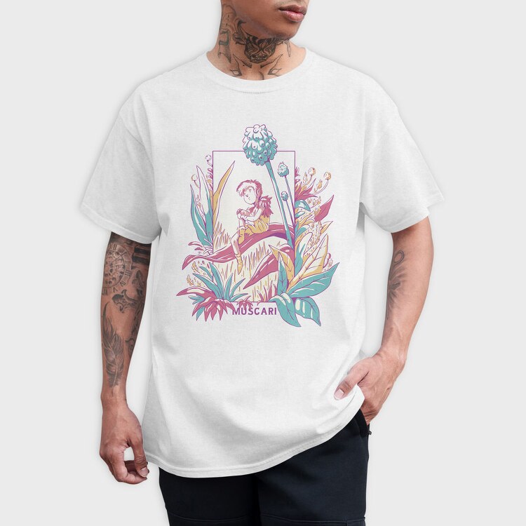 Cute Fantasy Fairy With Flowers Fairycore, Tricou Barbati (Unisex)