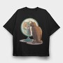 Cat Tiger Reflection Kitty Mirror, Tricou Oversize Barbati (Unisex)