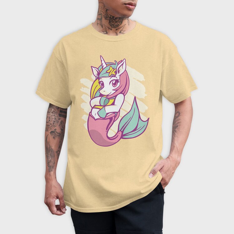 Mermaid Unicorn Sea Corn, Tricou Barbati (Unisex)