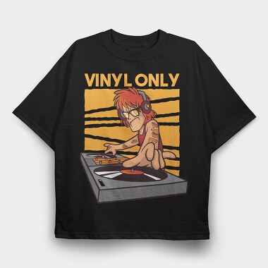 Vinyl Dj Quote, Tricou Oversize Barbati (Unisex)