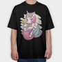 Mermaid Unicorn Sea Corn, Tricou Oversize Barbati (Unisex)