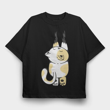 Cute Fat Cat Climbing, Tricou Oversize Barbati (Unisex)