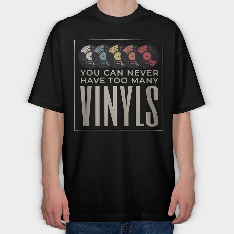 Vinyl Records Quote, Tricou Oversize Barbati (Unisex)