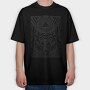 Wolf Animal And Celtic Symbol Tribal, Tricou Oversize Barbati (Unisex)