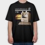 Cat Vaporwave Glitch 2 Vapurrwave, Tricou Oversize Barbati (Unisex)