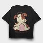 Dog With Headphones Music, Tricou Oversize Barbati (Unisex)