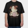 Dog With Headphones Music, Tricou Oversize Barbati (Unisex)