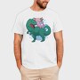 Axolotl Riding Dinosaur Trex, Tricou Barbati (Unisex)