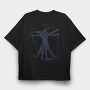 Vitruvian Biathlete Silhouette, Tricou Oversize Barbati (Unisex)