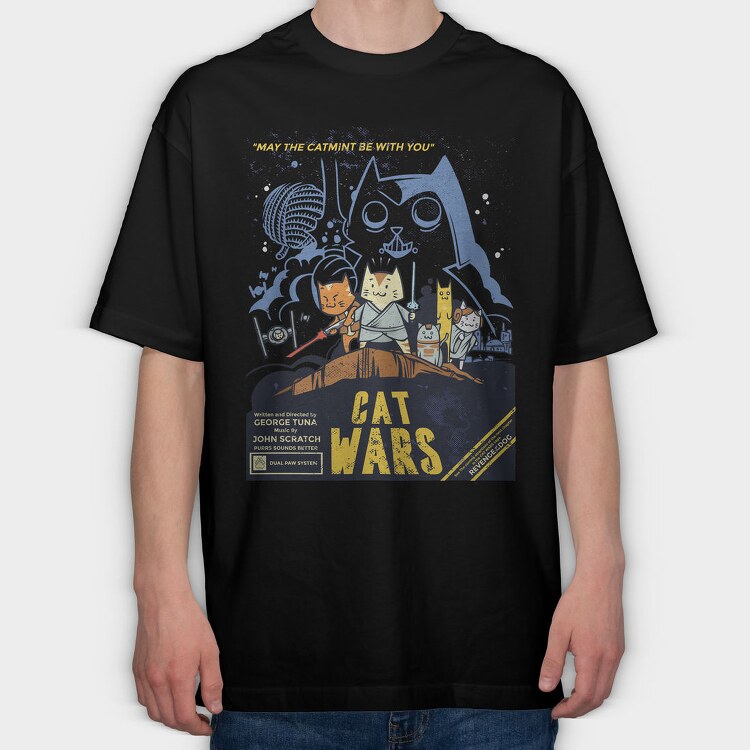 Cat Wars, Tricou Oversize Barbati (Unisex)