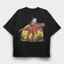 Opossum Riding T Rex Dinosaur, Tricou Oversize Barbati (Unisex)