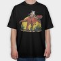 Opossum Riding T Rex Dinosaur, Tricou Oversize Barbati (Unisex)