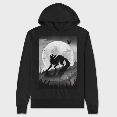 Dark Animals Wolf Silhouette, Hanorac Oversize Barbati (Unisex)