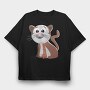 Cat Whiskers Smile, Tricou Oversize Barbati (Unisex)
