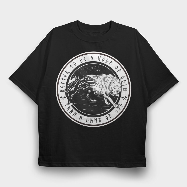 Wolf Of Odin Fenrir, Tricou Oversize Barbati (Unisex)