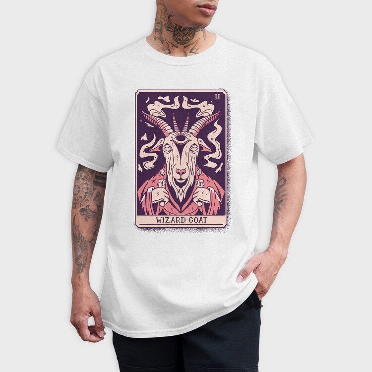 Wizard Goat Tarot Card, Tricou Barbati (Unisex)