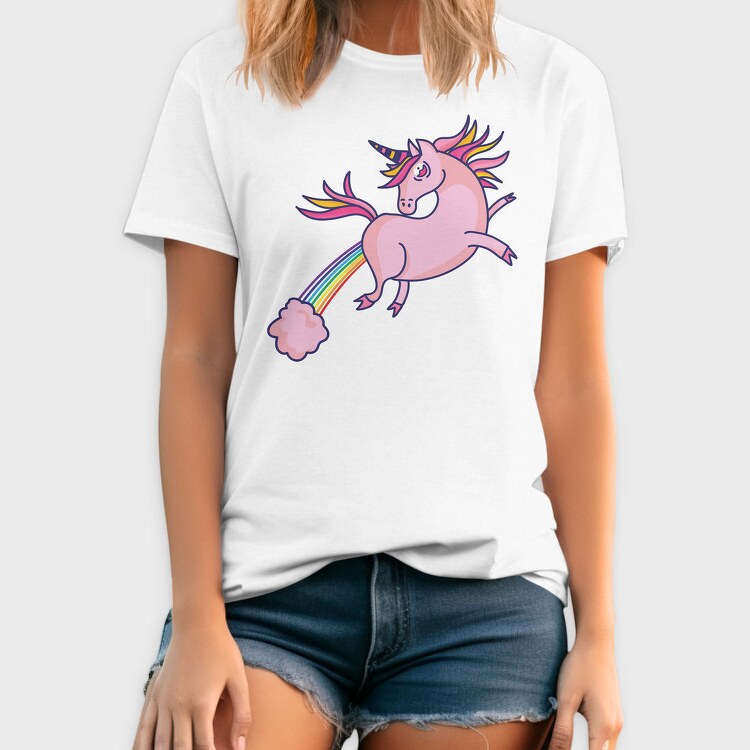 Pink Unicorn Flying 002, Tricou Barbati (Unisex)