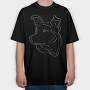 Labrador Dog Constellation Laika, Tricou Oversize Barbati (Unisex)
