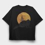 Otter In Sunset, Tricou Oversize Barbati (Unisex)