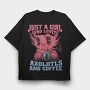 Axolotls And Coffee, Tricou Oversize Barbati (Unisex)