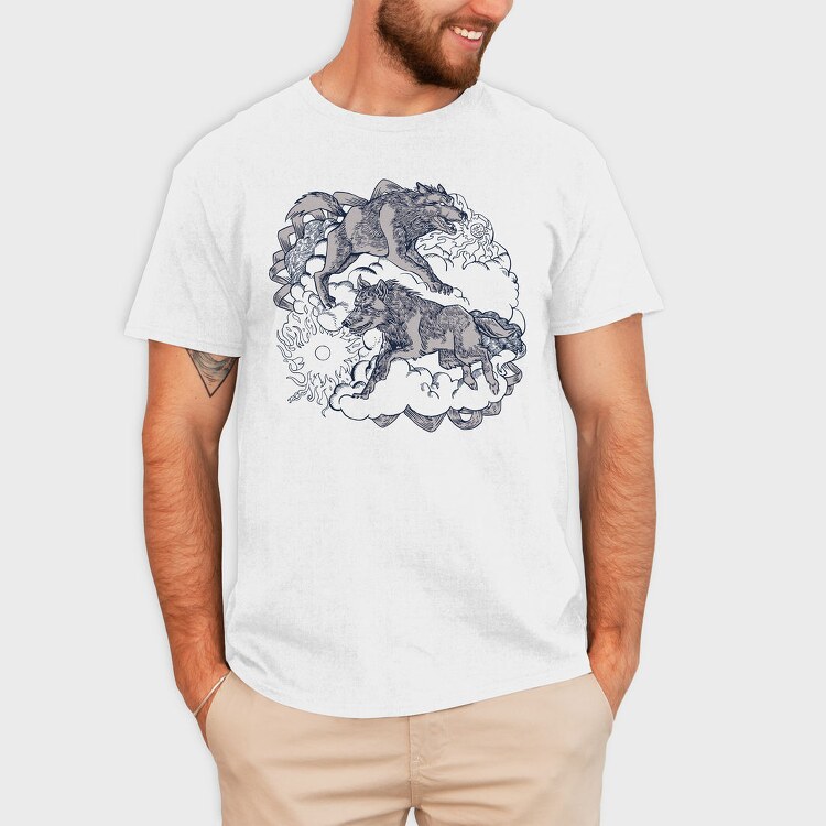Wolves From Norse Mythology Skoll Hati, Tricou Barbati (Unisex)