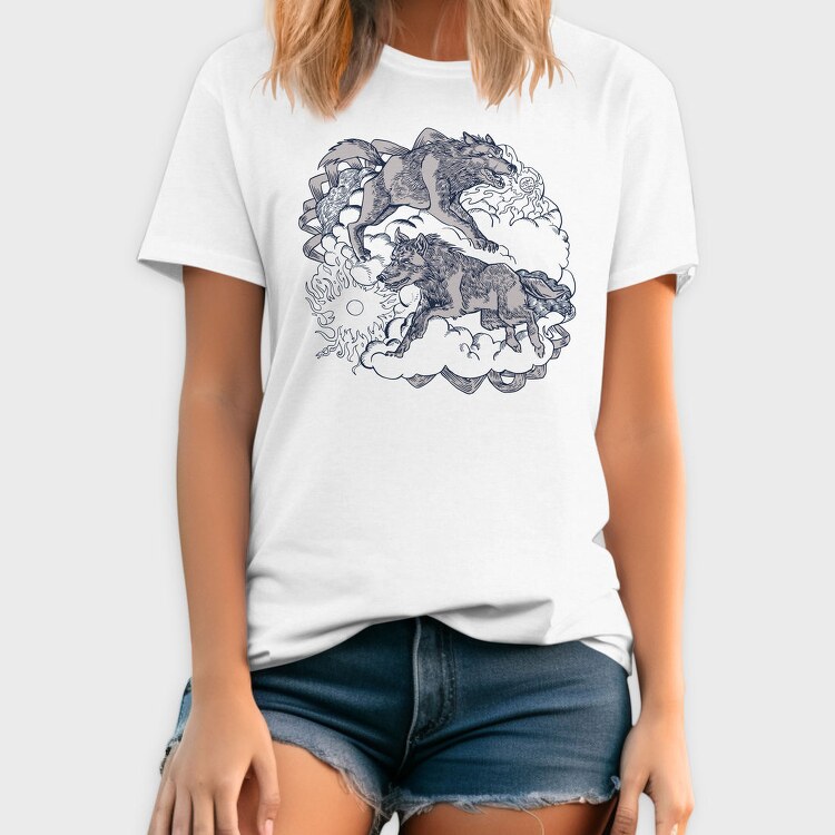 Wolves From Norse Mythology Skoll Hati, Tricou Barbati (Unisex)