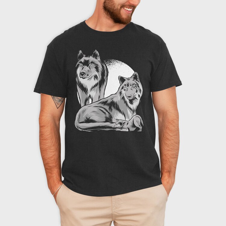 Wolf Family, Tricou Barbati (Unisex)
