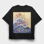 Axolotls In Wave, Tricou Oversize Barbati (Unisex)