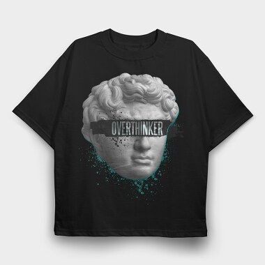 Overthinker Statue Head, Tricou Oversize Barbati (Unisex)