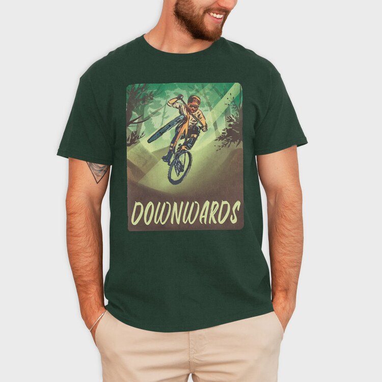 Downhill Biking Mountain Bike Downwards, Tricou Barbati (Unisex)