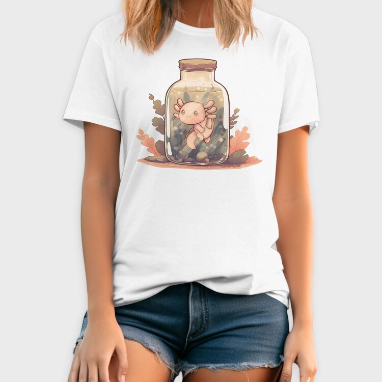 Baby Axolotl In Jar, Tricou Barbati (Unisex)