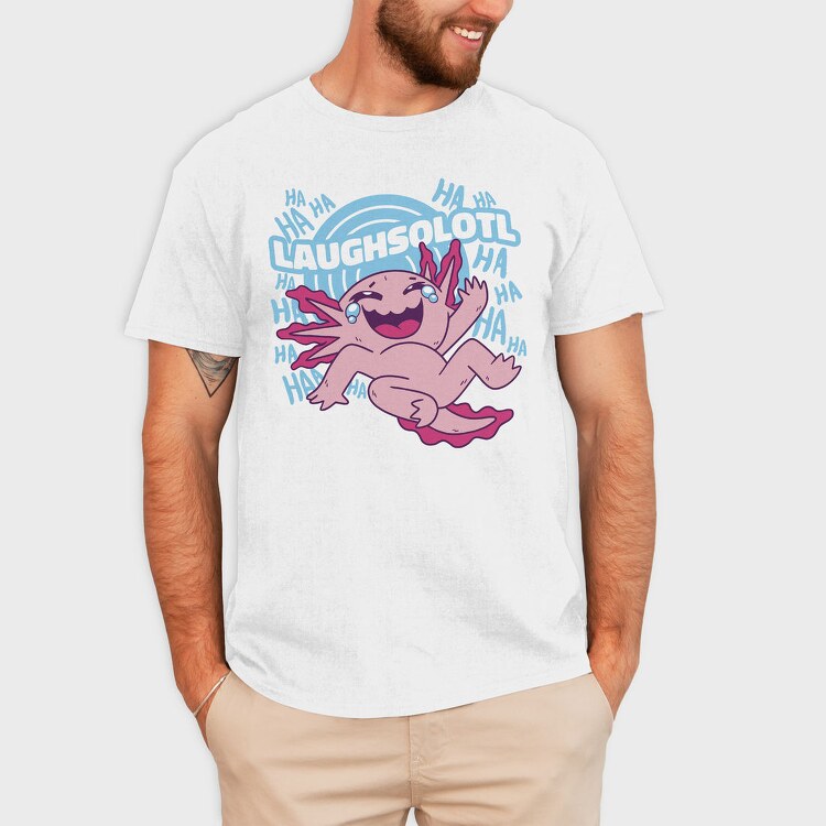Laughsolotl Funny Axolotl Laughing, Tricou Barbati (Unisex)