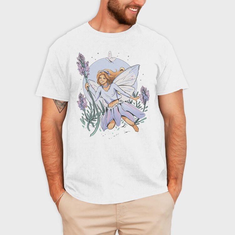 Lavender Fairy Cottagecore, Tricou Barbati (Unisex)