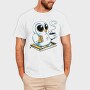 Owl With Books And Coffee Cute, Tricou Barbati (Unisex)