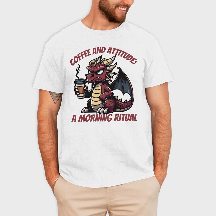 Dragon Coffee And Attitude, Tricou Barbati (Unisex)