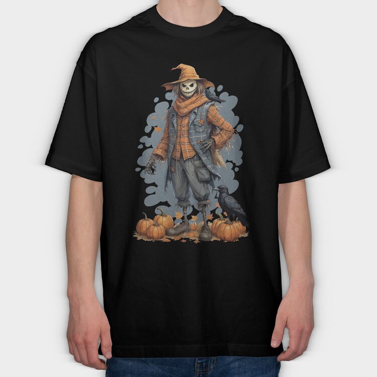 Halloween Scary Scarecrow, Tricou Oversize Barbati (Unisex)