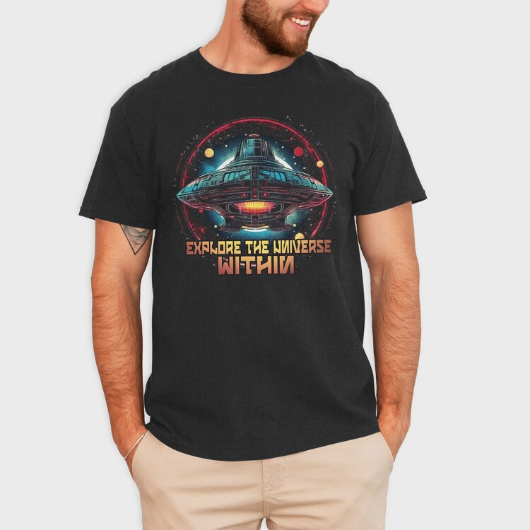Spacecship Universe Within, Tricou Barbati (Unisex)