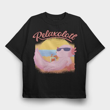 Axolotl At The Beach Relaxolotl, Tricou Oversize Barbati (Unisex)