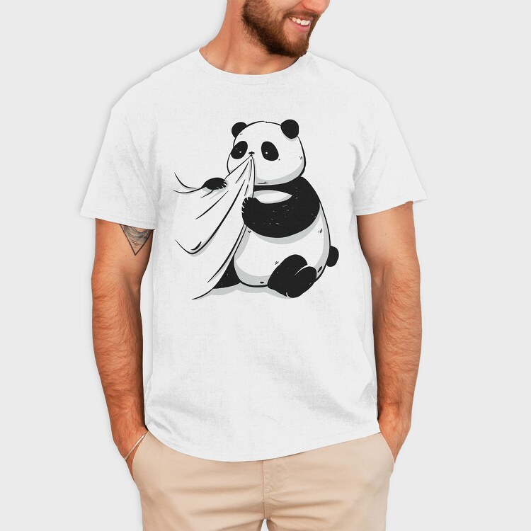 Panda Bear Animal Eating Shirt Cute, Tricou Barbati (Unisex)