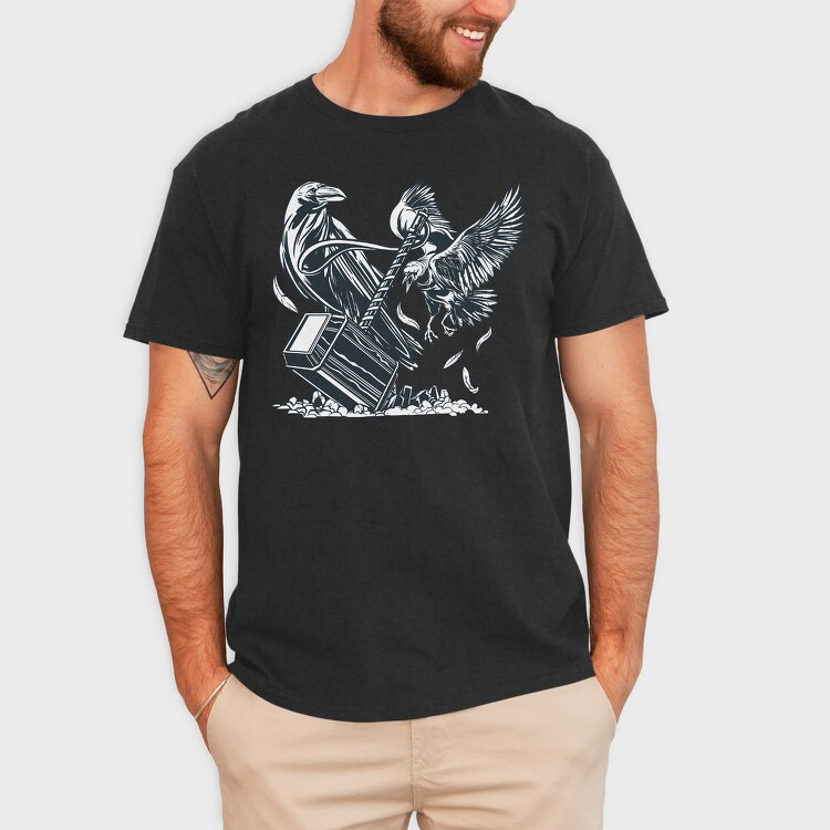 Hammer And Crow Birds Crown, Tricou Barbati (Unisex)