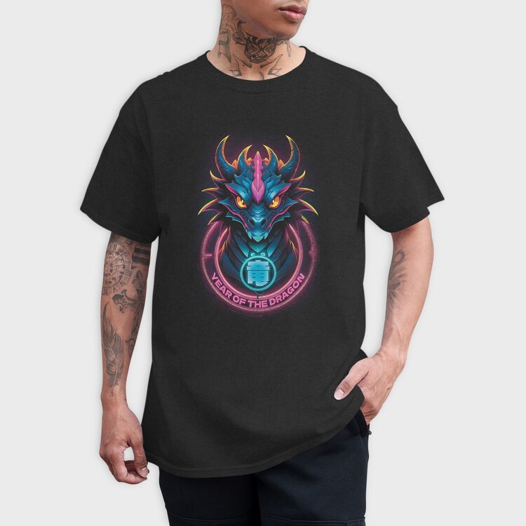 Dragon Neon New Year, Tricou Barbati (Unisex)