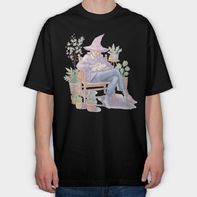 Plant Witch, Tricou Oversize Barbati (Unisex)