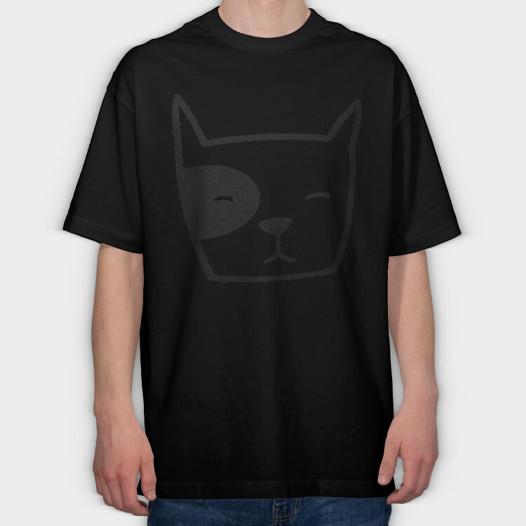 Simple Dog Face, Tricou Oversize Barbati (Unisex)