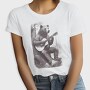 Bear Playing Guitar Hand Drawn, Tricou Femei