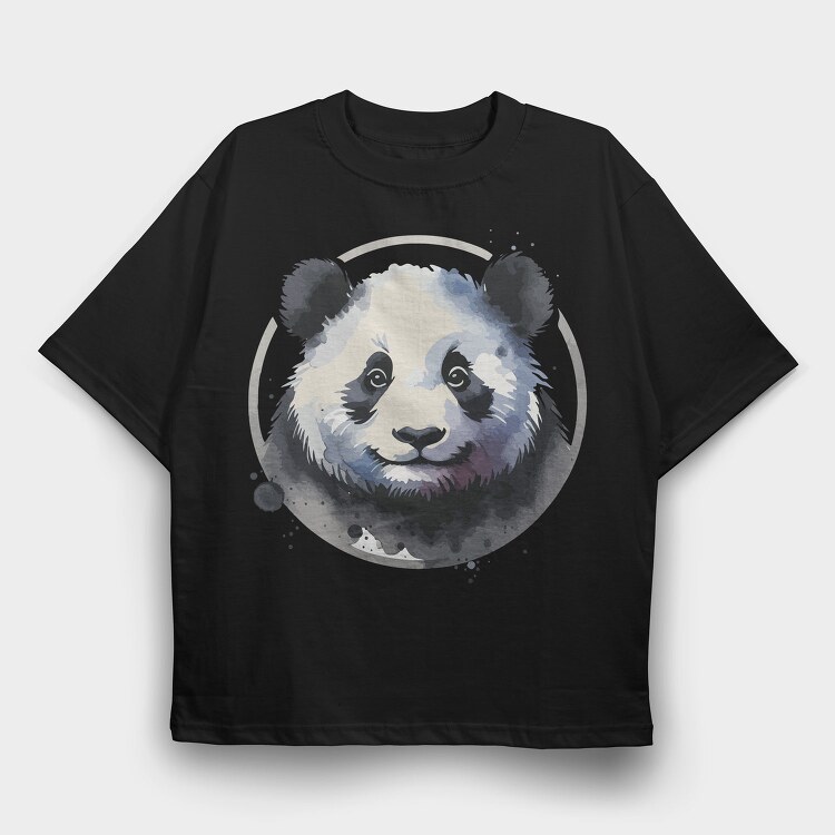 Panda Watercolor Mug, Tricou Oversize Barbati (Unisex)